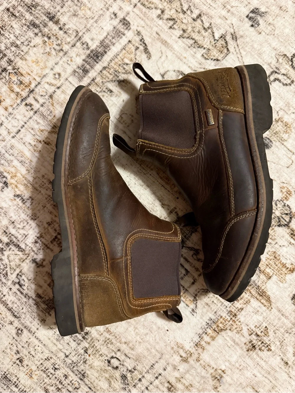 Red head Men's Work Boots — Brown Leather